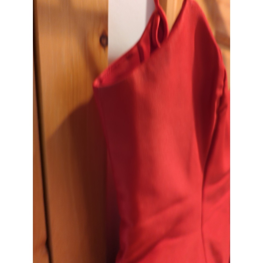 Vintage Loralie Party Prom Dress Size 8 Red Silk With Red‎ & Black Feathers - Picture 15 of 16